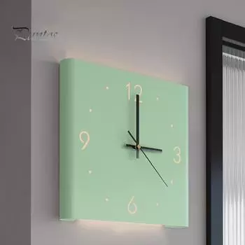 Светящиеся угловые настенные часы с полыми цифрами Бесшумная работа Простая установка Работающие от батареек двухсторонние угловые настенные часы Unilateral молочный белый