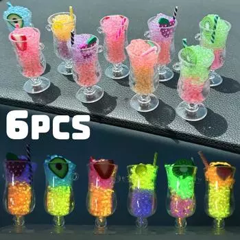 Светящиеся украшения для автомобиля, центральная консоль, ночник, фрукты, песок, лед, стеклянная чашка, украшение, сделай сам, брелок, кулон, телефонная цепочка, аксессуары