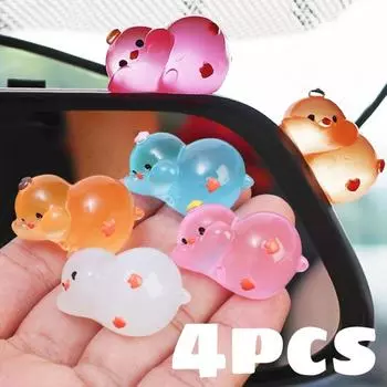 Светящиеся украшения для автомобиля, центральная консоль приборной панели автомобиля, боковая лежащая утка, декоративное украшение, своими руками, садовые микро-ландшафтные аксессуары