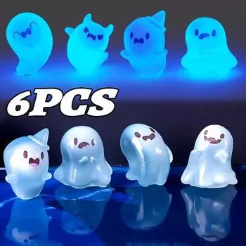 Светящиеся украшения для автомобиля Хэллоуин Милое украшение в виде привидения Приборная панель автомобиля Центральная консоль Микропейзаж DIY Декоративные аксессуары