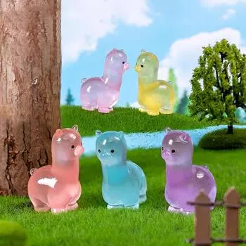 Светящиеся украшения из альпаки Красочные светящиеся фигурки из альпаки Украшение из фигурок альпаки розовый