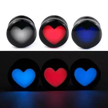 Светящиеся в темноте акриловые ушные манометры 6-42 мм, туннели и заглушки, светящиеся расширители для ушей, растягивающиеся серьги для пирсинга ушей 6mm красный