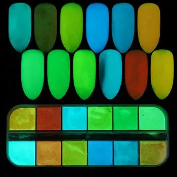 Светящиеся в темноте блестящие пудры для ногтей DIY маникюрные советы светящийся пигмент украшения