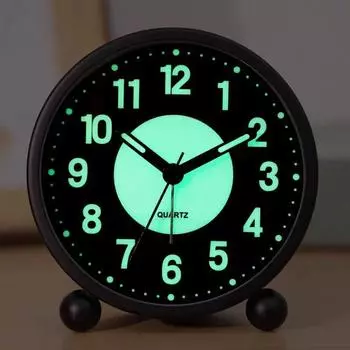 Светящиеся в темноте часы для спальни, тихие, работающие от батареек, не тикающие часы-будильник, современный дизайн, бесшумные часы для спальни зелёный
