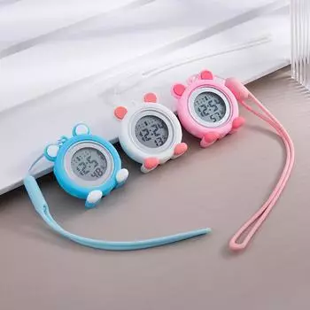 Светящиеся в темноте многофункциональные эластичные силиконовые часы для медсестры, подвесные часы с мультяшным принтом, милые цифровые электронные медицинские карманные часы-секундомер