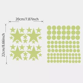 Светящиеся в темноте наклейки на стену в виде луны и звезд для декора детской спальни, гостиной, светящиеся настенные наклейки, настенное искусство для детской комнаты, наклейки «Ночное небо»