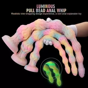 Светящиеся в темноте силиконовые анальные бусы-пробка – Набор для тренировки растяжки для мужчин и женщин, Игрушки для взрослых для удовольствия и массажа S