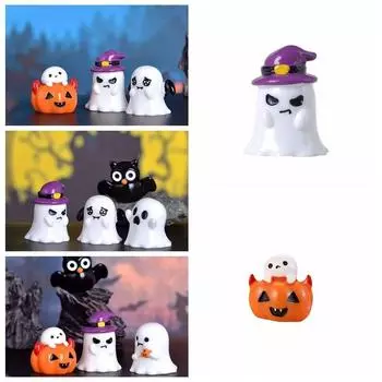 Светящиеся в темноте украшения-призраки, микроландшафтный волшебник, украшения на Хэллоуин, гаджет для садоводства с привидениями, поделки из смолы на Хэллоуин