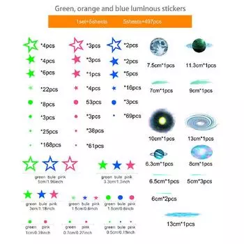 Светящиеся в темноте звезды для декора потолка, светящиеся точки и украшения настенные наклейки для гостиной Y8X0 ZSZ2076A-1set