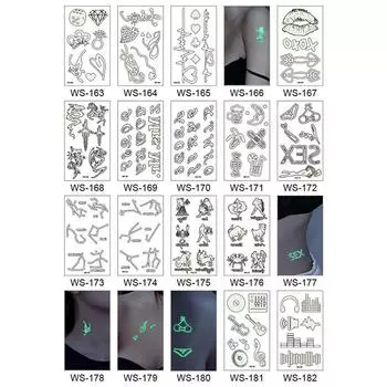 Светящиеся женщины татуировки временные татуировки наклейка поддельные татуировки боди-арт водонепроницаемый