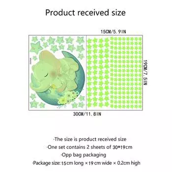 Светящиеся звезды наклейки на стену для детей детская комната спальня потолок домашний декор флуоресцентный мультяшный медведь светится в темноте наклейки B