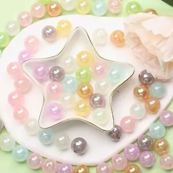 Светящийся акриловый модный браслет желейного цвета DIY УФ-ослепляющее ожерелье аксессуары круглые бусины 10 шт. бисерный материал 10/12/14 мм 10mm серый