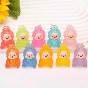 Светящийся ананасовый медведь, микро-ландшафтная фигурка, украшение, уличная светящаяся миниатюрная статуэтка, горшечные мини-садовые аксессуары onesize