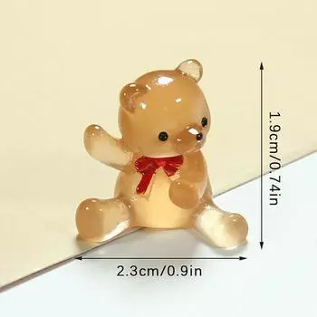 Светящийся бант-медведь кукла украшение светящийся кулон смола микро сад ландшафт DIY украшения для автомобиля украшения игрушки