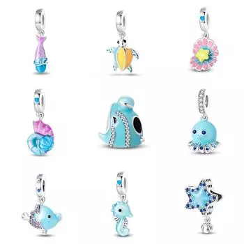 Светящийся браслет Ocean Glow Zhuhai Snail Octopus Dolphin DIY из меди и серебра 925 пробы