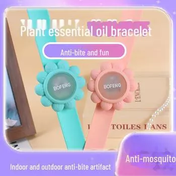 Светящийся браслет от комаров - детские и взрослые защитные часы для улицы Pink Mosquito Repellent Bracelet