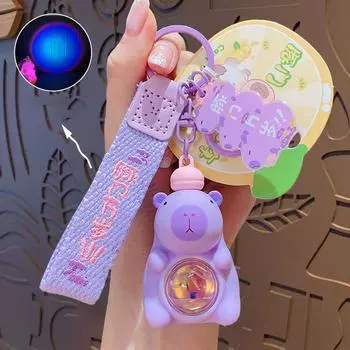 Светящийся брелок Capybara Light, мультяшный мигающий световой брелок, подарок на день рождения фиолетовый