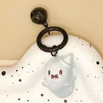 Светящийся брелок для ключей «Призрак на Хэллоуин», милый мультяшный светящийся брелок для ключей с подвесками-колокольчиками, кулонами, аксессуарами для вечеринок, подарки