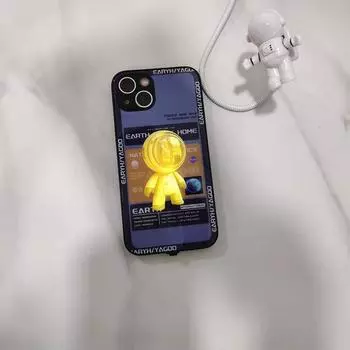 Светящийся чехол для телефона Cute Astronaut, супер крутой чехол для телефона, подходит для телефонов Apple iphone 12 mini белый