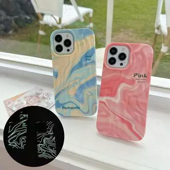 Светящийся чехол для телефона с 3D текстурой морщин и масляной краской для iPhone 15 14 13 12 Pro Max 11 для девочек и женщин, силиконовый противоударный чехол For iphone 11