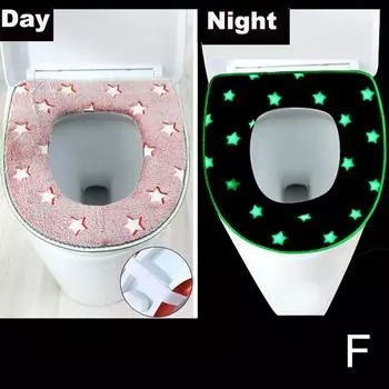Светящийся чехол на сиденье унитаза, мягкий теплый коврик, универсальный съемный моющийся чехол для унитаза, молния для ванной комнаты Ac G3S0 fastening blue-One-size