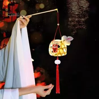 Светящийся фонарь Праздник середины осени Китайский фонарь DIY Набор для изготовления бамбукового плетения Мастерство национальных стилей Фонарики Интерактив для родителей и детей B