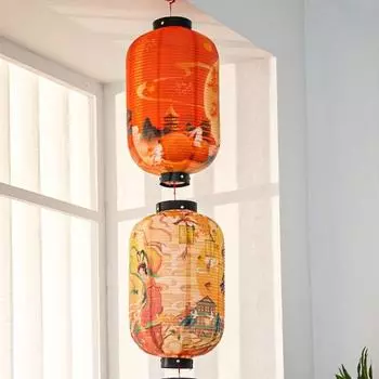 Светящийся фонарь в китайском стиле, традиционный праздничный милый фонарь для фестиваля кроликов, старинный складной бумажный фонарь на удачу