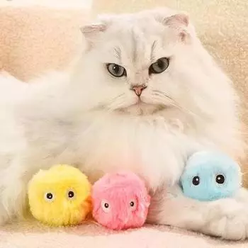 Светящийся гравитационный зовущий мяч для домашних животных, умная игрушка для кошек, мята для кошек, устойчивая к укусам, саморазгружающаяся головоломка синий