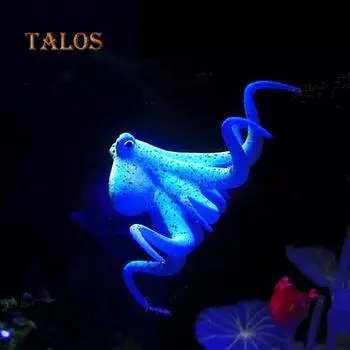 Светящийся искусственный осьминог, имитация аквариума, пейзажное украшение, аксессуары для домашних животных синий