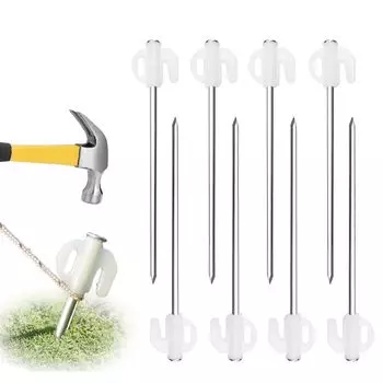 Светящийся колышек для крепления на земле с палаткой из титанового сплава, легкий набор из 8 карбидных абразивных колышков для кемпинга, твердого брезента для гор
