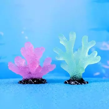 Светящийся коралловый микропейзаж, искусственные коралловые украшения из смолы для аквариума, аксессуары, украшения для дома