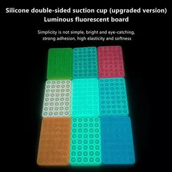 Светящийся коврик-подставка на присоске, многофункциональный силиконовый квадратный чехол для телефона, двухсторонний противоскользящий держатель, крепление на присоске оранжевый