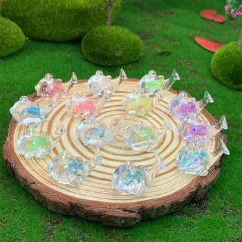 Светящийся маленький дельфин, украшение, мини-светящееся животное, подвеска, микро-сад, ландшафт, аквариум, украшение для рабочего стола