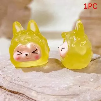 Светящийся Маленький Кики Микроландшафтный Орнамент Уличная Светящаяся Миниатюрная Статуэтка Горшечный Сад Домашнее Украшение жёлтый