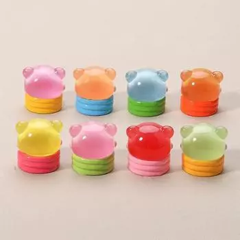 Светящийся медведь Лилит Мини Фигурка Случайный 1 Шт Настольный Милый Мультфильм Декоративный Орнамент Аксессуары Из Смолы разноцветный