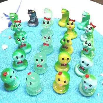 Светящийся мини-змеиный мох Микроландшафт Миниатюрные фигурки змей Сказочные садовые аксессуары Домашний декор Светится в темноте