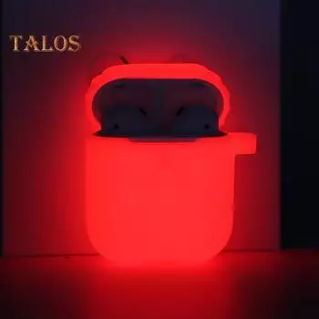 Светящийся моющийся силиконовый чехол для наушников Cemoon, защитный чехол для AirPods 1/2 зелёный