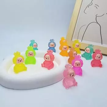 Светящийся мультяшный медведь-ананас DIY ювелирные изделия из смолы аксессуары кремовый клей украшения для автомобиля жёлтый