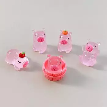 Светящийся мультяшный розовый капибала орнамент светящийся кулон микро сад ландшафт автомобиль украшения украшения игрушки