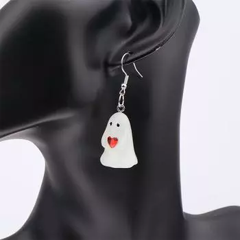 Светящийся ночной светильник призрак акриловое ожерелье на Хэллоуин серьги крошечный светящийся в темноте кулон ювелирные изделия для вечеринок подарки для женщин earrings
