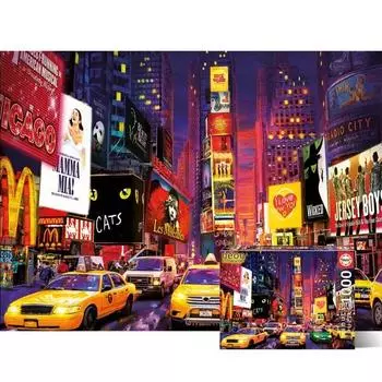 Светящийся пазл Educa New York Times Square, смешанные цвета, 1000 деталей. Пазл, Детские игры, Развивающие игрушки