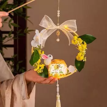 Светящийся переносной фонарь в виде кролика, бумажный фонарь в виде кролика, детский style17