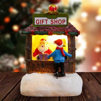 Светящийся подарочный магазин настольное украшение коллекционирование произведений искусства домашний декор рождественский домик для шкафа