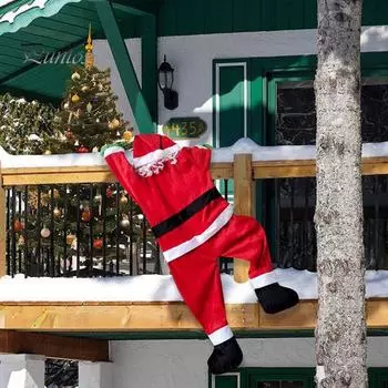 Светящийся подвесной Санта-Клаус, большой, поднимающийся Санта-Клаус, украшение для одежды, забавный, милый, рождественский кулон для двери автомобиля дома 110cm ordinary