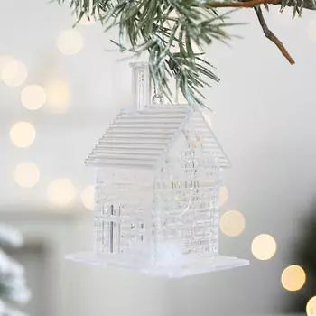 Светящийся рождественский домик, скульптура, фестиваль, маленькая деревенская фигурка, подвеска на елку, Рождество Style A