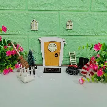 Светящийся садовый кукольный домик миниатюрные фигурки гномов эльфов окна двери мебель бытовая сцена настольный декор подарок для детей