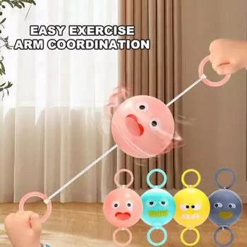 Светящийся шар со свистком, светодиодный светящийся мультяшный вращающийся шар с выражением ветра, детский свисток, игрушка для взрослых и мальчиков розовый