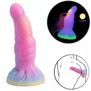 Светящийся силиконовый анальный дилдо, анальная пробка с бусинами и присоской, массажер простаты, стимуляция точки G, взрослые секс-игрушки для женщин и мужчин