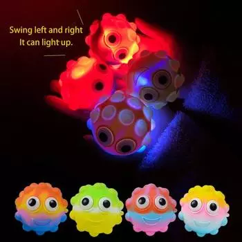 Светящийся силиконовый шарик-пузырь, игрушка для снятия стресса и беспокойства, портативный, толкающий шарик, светодиодный, лопающийся, сжимаемый, сенсорная игрушка-фиджет для детей, подростков, взрослых, подарок на вечеринку