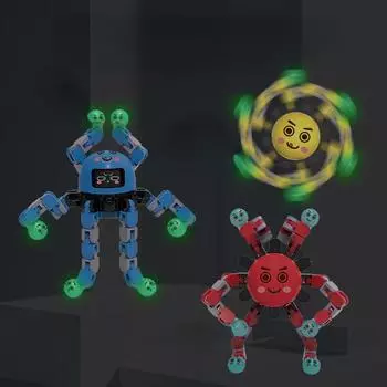 Светящийся сменный механический кончик пальца гироскоп декомпрессионный палец гироскоп меняющий лицо детские игрушки синий